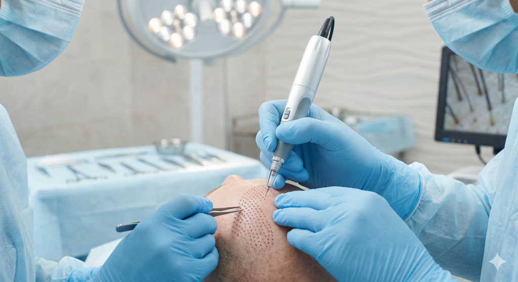 FUE hair transplant graft extraction at Cult Aesthetics Gurgaon 1 | Cult Aesthetics FUE Hair Transplant Graft Extraction At Cult Aesthetics Gurgaon