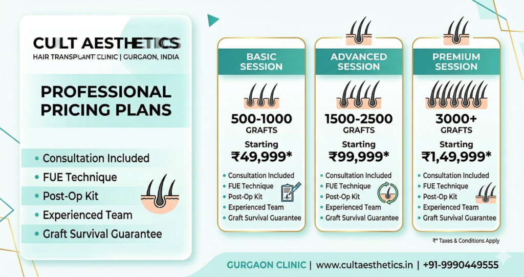 Hair transplant cost comparison Gurgaon vs Delhi vs Mumbai 1 | Cult Aesthetics Hair transplant cost comparison Gurgaon vs Delhi vs Mumbai pricing at Cult Aesthetics